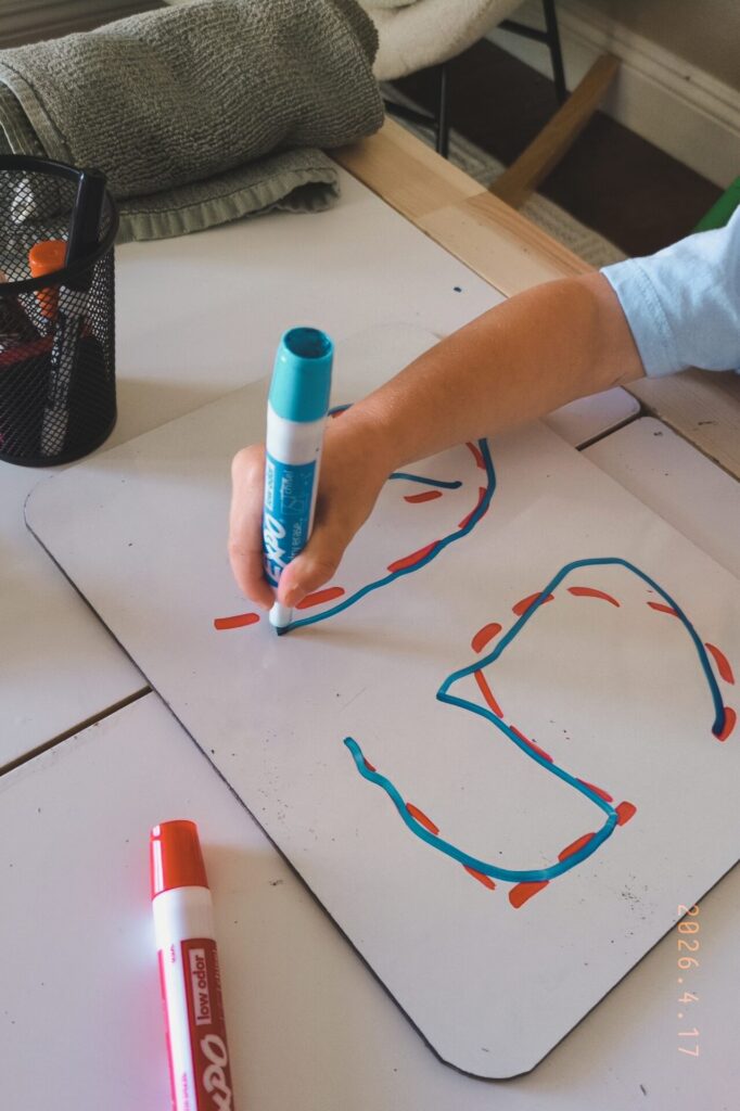 Alphabet Letter Tracing with whiteboard and dry erase marker