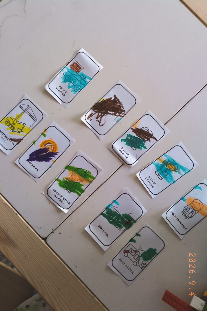 Matching game colored in